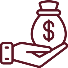 Hand holding money bag